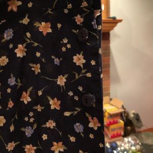 Side Button Down Long Broom Skirt